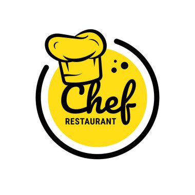 Sarı ve siyah restoran logosu.