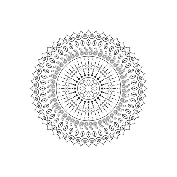 Mandala Dekoratif Melingkar Ornamen Pola Desain Seni - Stok Vektor