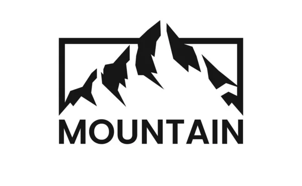 Mountain Huippu Vaellus Huippukokous Seikkailu Logo — vektorikuva