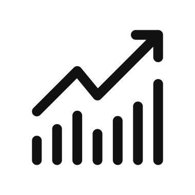 Grafik büyümesi ve aşağı grafik analiz simgesi