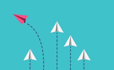 Kırmızı uçak beyaz uçaklarından farklı uçuyor. Kutunun dışında düşün ya da farklı bir konsept düşün.