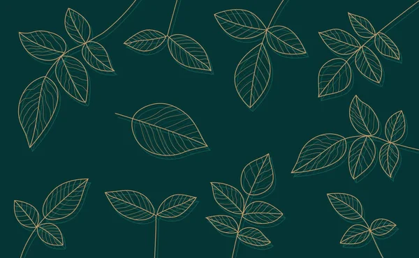 Arkaplan desenini lüks tropikal altın çizgiler soyut bırakır