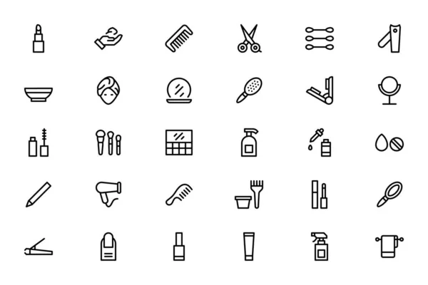 Makyaj güzelliği ve saç stili ürünleri ekipman simgeleri