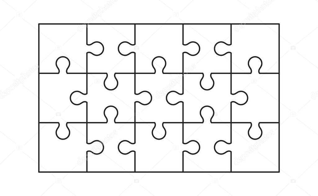 Jigsaw puzzle piece outline icon