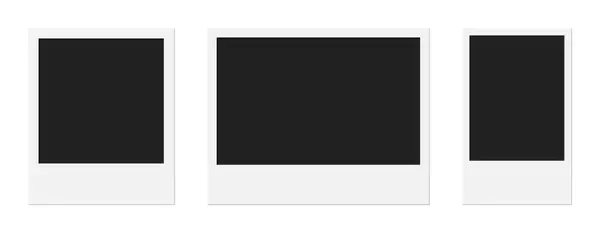 Polaroid fotoğraf çerçevesi gerçekçi boş modelleme farklı görünüm oranları kare, geniş ve mini