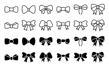 Fiyonk çizgi sanatı ve kalın simgeler ayarlandı