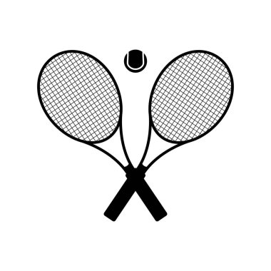 Tenis raketi ve top ikonu. Açık hava sporları oyunu