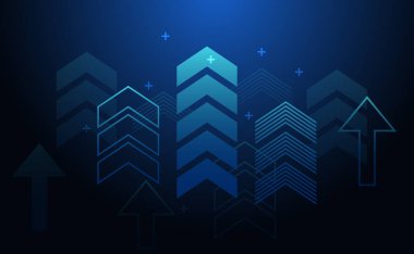 Mavi yukarı ok büyüme grafiği soyut arkaplan