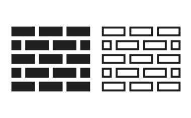 Tuğla duvar desen çizgisi ve kalın simge