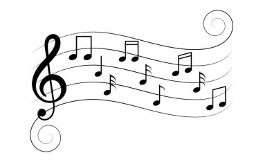 Yaratıcı satır arkaplanındaki müzik notaları