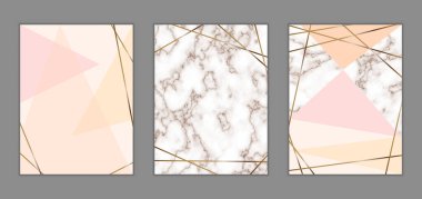 Poster tasarımı modern geometrik mermer ve pastel arkaplan