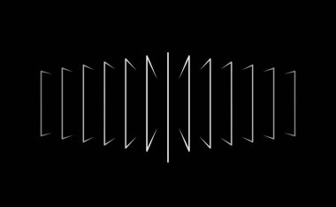 Soyut siyah arkaplanda simetrik 3d çizgi illüzyonu