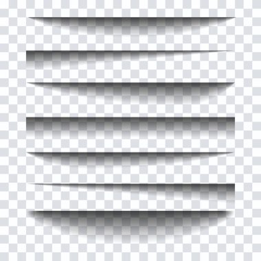 Şeffaf arkaplanda farklı varyasyonlara sahip gerçekçi vektör gölgesi