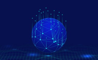 Gelecekçi dijital dünya ağ bağlantı teknolojisi arkaplanı
