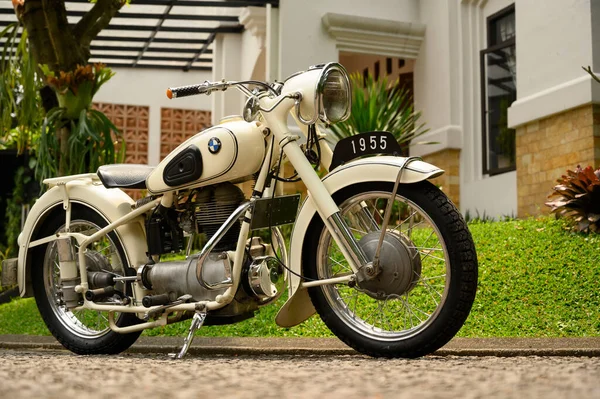 Bmw Oldtimer Vieja Moto Vintage German Heavy Motorcycle Second World — Foto de Stock