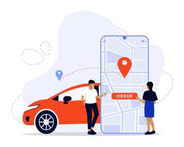 Mobil şehir taşımacılığı kavramı, İniş sayfası için elverişli, UI, web, Uygulama giriş kartı, başyazı, el ilanı ve afiş