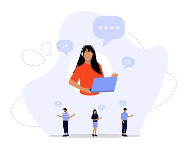 Müşteri Hizmetleri Konsepti, İniş sayfası için elverişli, ui, web, Uygulama giriş kartı, başyazı, el ilanı ve pankart