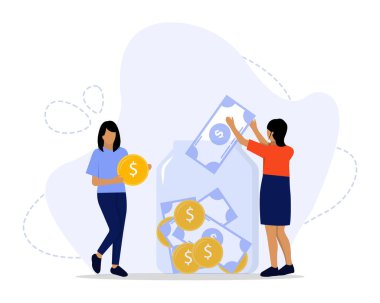 Gönüllü Vektör İllüsü. Stilize Edilmiş ve Soyut Yardım Yardım Yardım ve Umudu Paylaşım Ekibi gösteriliyor. İniş sayfası, UI, web, Uygulama giriş kartı, başyazı, broşür ve pankart için uygun