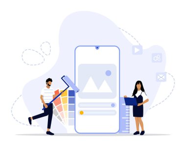 Ui UX tasarım kavramı, insanlara mobil uygulama için özel bir tasarım oluşturur, iniş sayfası, UI, web, Uygulama giriş kartı, başyazı, el ilanı ve afiş için uygundur