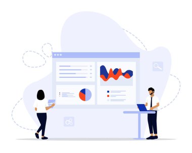 Analitik konsept illüstrasyonunu kur. İniş sayfası, ui, web, mobil uygulama giriş kartı, editör baskısı, broşür ve afiş için uygun.