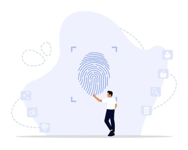 Parmak izi tasviri. Kimlik, güvenlik veya mahremiyet sembolü