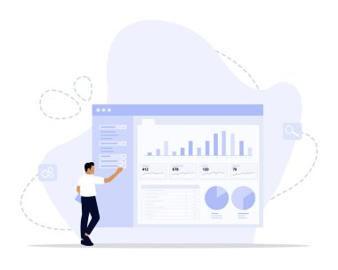 Pankart, poster, web sitesi vb. için site istatistikleri istatistiksel analiz.