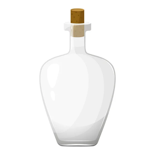 ワインや油のためのコルク栓付きの空のガラスボトル 薬の魔法のブランク容器 酢またはジュースのための空の瓶 白を基調としたフラットデザインベクトルイラスト — ストック写真