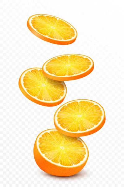 Świeży Dojrzały Plaster Pomarańczy Wyizolowany Białym Tle Zdrowe Jedzenie Element — Zdjęcie stockowe