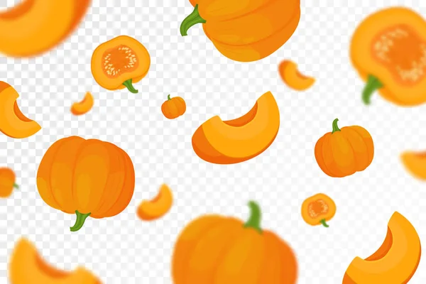Hintergrund Orangefarbener Herbstkürbisse Mit Defokussiertem Unschärfeeffekt Für Erntedankfest Oder Erntedankfest — Stockfoto