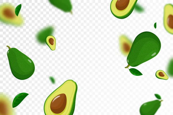 Uçan Avokado Pürüzsüz Desenli Arka Plan Avokado Meyvelerinin Yarısı Çekirdekli — Stok fotoğraf