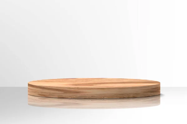 Wooden Pedestal Podium Realistic Wood Platform Product Presentation Minimal Nature — Stock Photo, Image