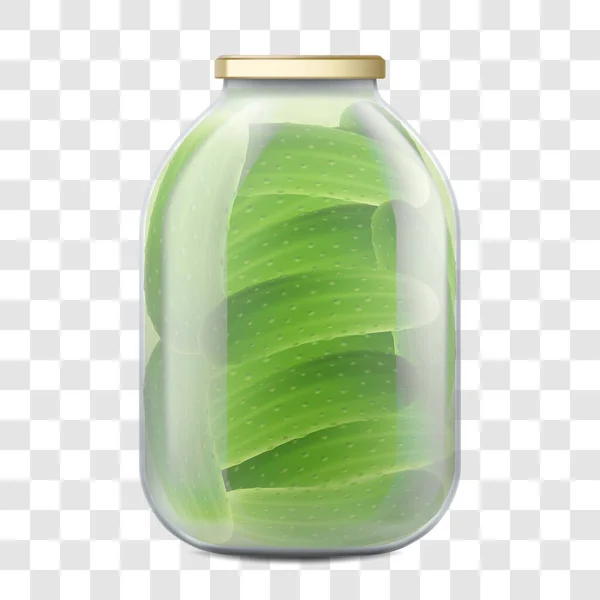 Vektor Pickles Jar Illustration Gurkor Burk Redo För Inläggning Realistiska — Stockfoto