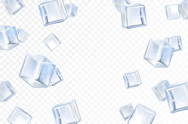 Caindo Cubo Gelo Isolado Fundo Transparente Foco Seletivo Cubos Gelo — Fotografia de Stock