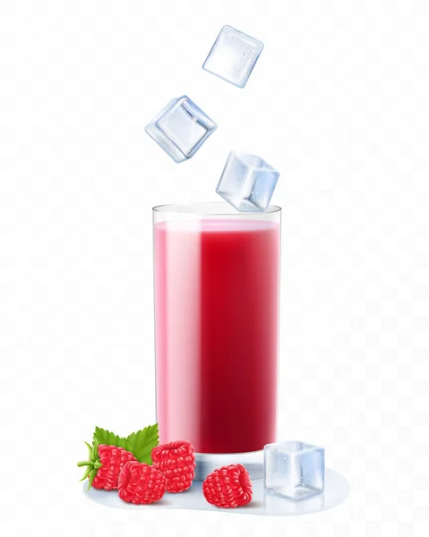 Raspberry Cocktail Berry Smoothie Atau Yogurt Musim Panas Minuman Menyegarkan — Stok Foto
