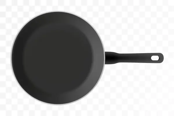 Black Empty Frying Pan Nonstick Surface Isolated Transparent Background Close — Stock Photo, Image