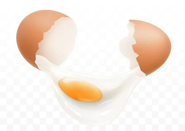 Broken Egg Isolated Transparent Background Protein Yolk Flowed Out Broken — Stock Photo, Image
