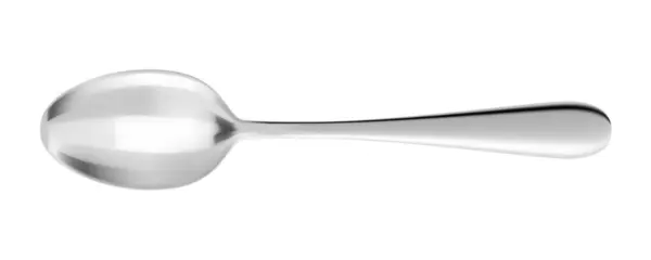 Silver Shiny Spoon Isolated White Background Kitchenware Mockup Realistic Vector — Stock Photo, Image