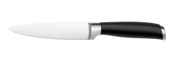 Chef Kitchen Vegetable Knife Black Handle Isolated White Background Clipping — Stock Photo, Image