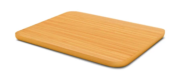 New Rectangular Wooden Cutting Board Side View Isolated White Background — Stock Photo, Image