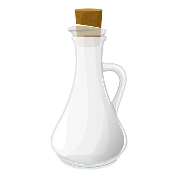 空玻璃瓶 瓶塞装水 酒或油 神奇的空白药瓶 空罐子装牛奶 醋或果汁 白色背景下孤立的平面设计矢量图 — 图库矢量图片