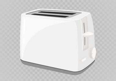 Toaster flat illustration. Graphic illustration of kitchen equipment isolated on white background. Isometric toaster. Cartoon style.