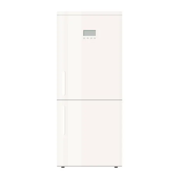 White Refrigerator Isolated White Background Fridge Kitchen Appliances Vector Illustration — Vetor de Stock