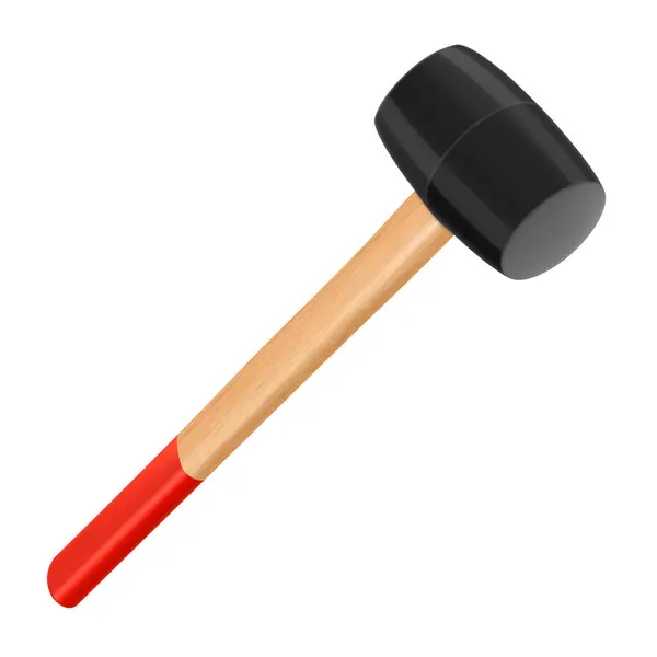 Rubber Mallet Wooden Handle Isolated White Background Tile Hammer Hand — Stock Photo, Image