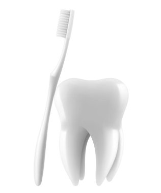Diş fırçası ve diş fırçası Beyaz Arkaplanda izole edildi. Tıbbi Diş İllüstrasyonu. Tasarım Şablonu, Clipart, Mockup. Diş sağlığı konsepti. Gerçekçi 3d Vektörü.