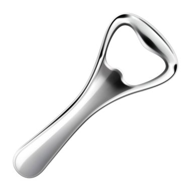 Şişe açacağı, beyaz arka planda izole edilmiş. Bira Şişe Açacağı. Elle Paslanmaz Çelik Konserve Açacağı. Gerçekçi 3d vektör illüstrasyonu