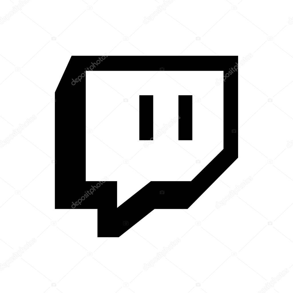 Vinnytsia, Ukraine - May 7, 2023. Twitch icon, twitch.tv social media logo sign isolated on white background,streaming app illustration for graphics,web design,mobile,desktop apps