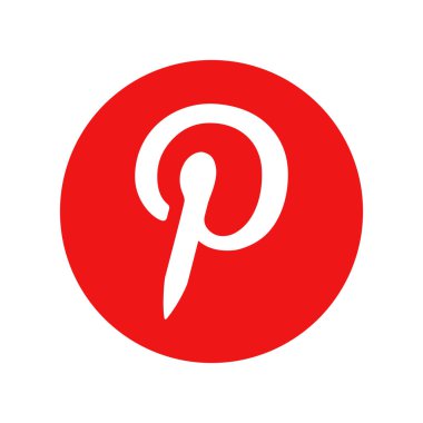 Vinnytsia, Ukrayna - 29 Nisan 2023. Popüler sosyal medya logosu Pinterest simgesi. Vektör tasarımı. Gerçekçi yazı tipi