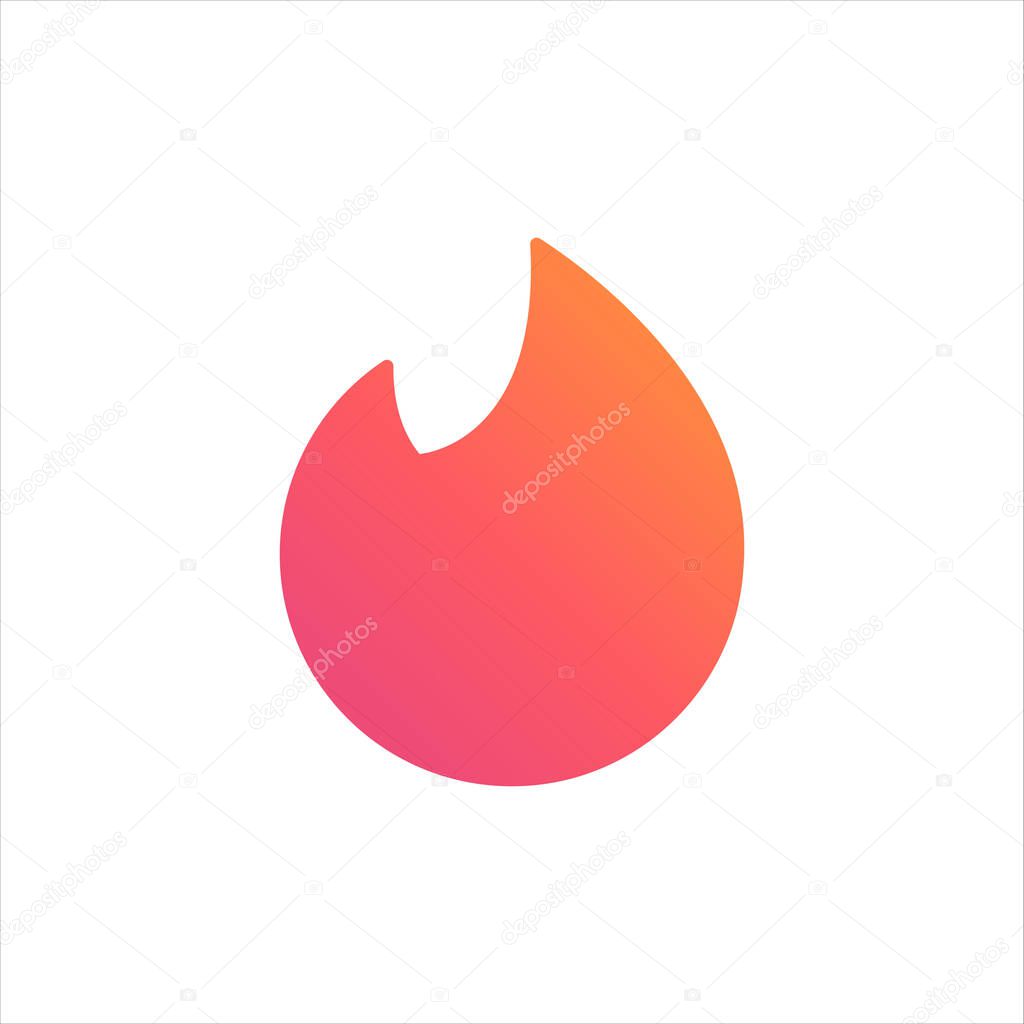 Vinnytsia, Ukraine - May 1, 2023. Popular social media Tinder logo. Flame icon. Vector illustration. Pink and white symbol. Editorial vector