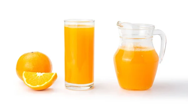 Fresh Orange Juice White Background — Stock Photo, Image