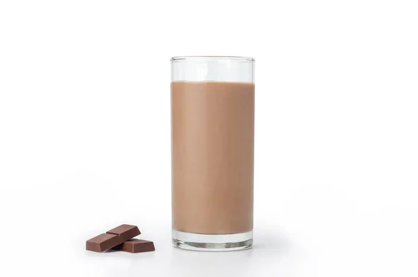 Csokoládé Tej Fehér Alapon Stock Fotó